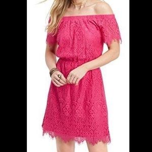M // Maurices NWT Pink Floral Lace Off The Shoulder Dress